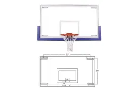 FT235 42inx72in MEEETS NCAA SPEC Competition Glass Basketball Backboard