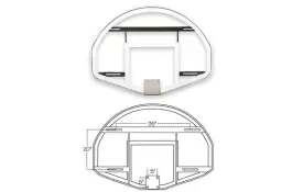 FT233 39inx54in Competition Glass Basketball Backboard