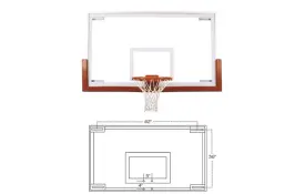 FT234 42inx72inx 1/2in Competition Glass Basketball Backboard